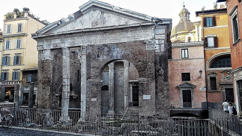 The ancient Portico d'Ottavia in Rome's Jewish Ghetto